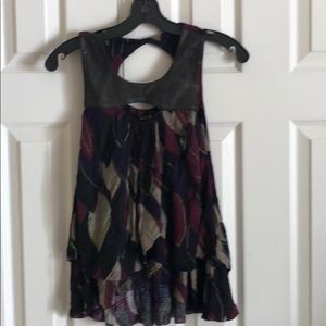 Leather multi color top